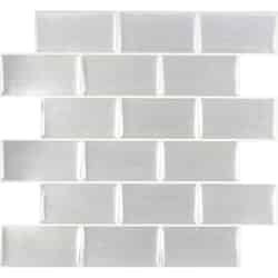 Peel and Impress 11.3 in. L x 10 in. W Multiple Finish (Mosaic) 4 pc. Gray Vinyl Adhesive Wall T