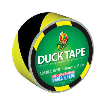 Duck Brand 45 ft. L x 1.88 in. W Yellow Duct Tape Yellow and Black Stripe