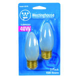 Westinghouse 40 watts B11 Incandescent Bulb 350 lumens White Decorative 2 pk