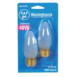 Westinghouse 40 watts B11 Incandescent Bulb 350 lumens White Decorative 2 pk
