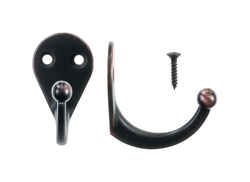 Ace 1-9/16 in. L Oil Rubbed Bronze Metal Bronze Small Garment Hook 2 pk