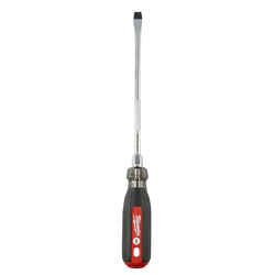 Milwaukee 8 in. Slotted 3/8 in. Cushion Grip Chrome-Plated Steel 1 pc. Red Screwdriver
