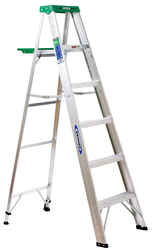 Werner 6 ft. H X 21.5 in. W Aluminum Step Ladder Type II 225 lb. cap.