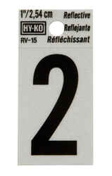 Hy-Ko 1 in. Vinyl Black 2 Number Self-Adhesive Reflective