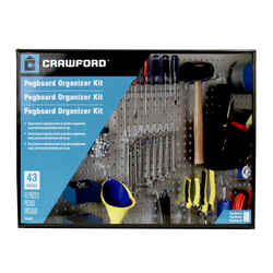 Crawford Zinc Plated Steel Black/Silver Pegboard Organizer Kit 43 pc. misc