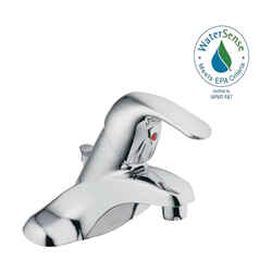 Moen Adler Adler Chrome Single Handle Bathroom Faucet 4 in.