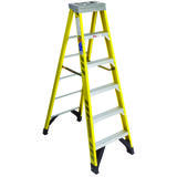 Werner 6 ft. H x 25 in. W Fiberglass Step Ladder 375 lb. Type IAA