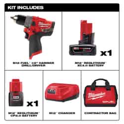 Milwaukee 12 V 1/2 in. Brushless Cordless Hammer Drill Kit (Battery & Charger)