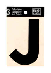 Hy-Ko 3 in. Black Vinyl Self-Adhesive Letter J 1 pc.