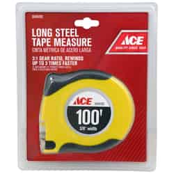 Ace 100 ft. L x 0.375 in. W Long Tape Measure Yellow 1 pk