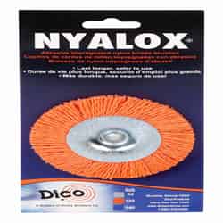 Dico NYALOX 3 in. Medium Crimped Mandrel Mounted Wheel Brush Nylon 2500 rpm 1 pc
