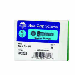 HILLMAN 1/2 in. Dia. x 3-1/2 in. L Heat Treated Zinc Steel Hex Head Cap Screw 25 box