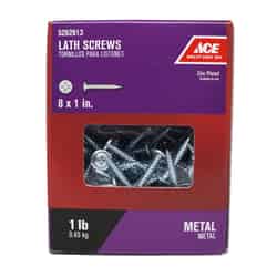 Ace No. 8 x 1 in. L Phillips Truss Washer Head Zinc-Plated Steel Lath Screws 1 lb. 178 pk