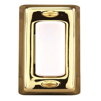 Heath Zenith Polished Brass Plastic Wired Pushbutton Doorbell