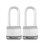 Master Lock 2 in. W Steel Dual Ball Bearing Locking Laminated Padlock 2 pk Keyed Alike