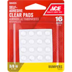 Ace Vinyl Self Adhesive Protective Pads Clear Round 3/8 in. W 16 pk
