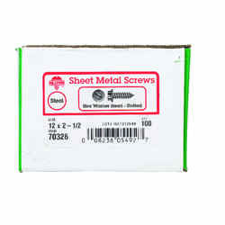 HILLMAN 12 x 2-1/2 in. L Slotted Hex Washer Zinc-Plated Sheet Metal Screws 100 per box Steel
