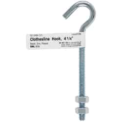 Ace Small Zinc-Plated Steel 4 in. L 80 lb. 1 pk Clothesline Bolt Hook Silver