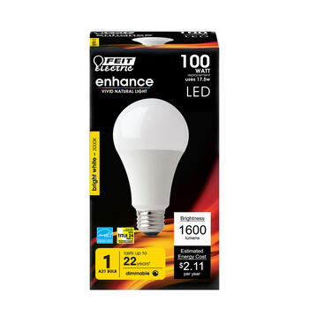 Feit Electric A21 E26 (Medium) LED Bulb Bright White 100 Watt Equivalence 1 pk