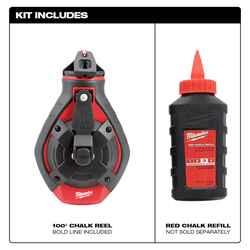 Milwaukee 3 oz Red Bold Chalk and Reel Set 100 ft. Red/White Bold Line