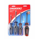 Crescent Screwdriver Set Diamond Coated 4 pc. Blue/Red