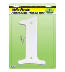 Hy-Ko Plastic White Number 1 6 in. Mounting Screws
