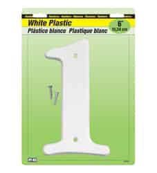 Hy-Ko Plastic White Number 1 6 in. Mounting Screws