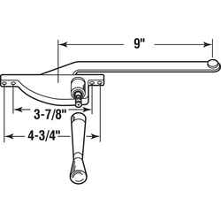Prime-Line Gray Steel Right Single-Arm Casement Window Operator For Steel Framed Windows