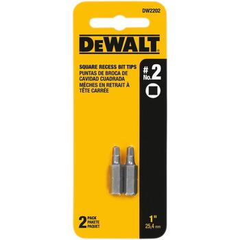 DeWalt Square Recess #2 in. x 1 in. L Screwdriver Bit 1/4 in. Heat-Treated Steel 2 pc.