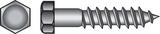 HILLMAN 3/8 in. x 3 in. L Hex Stainless Steel Lag Screw 25 pk