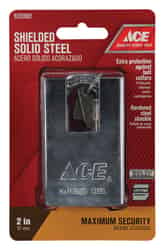 Ace 1-13/16 in. H x 2 in. W x 3/4 in. L Steel Shrouded Shackle Padlock Double Ball Locking 1 pk