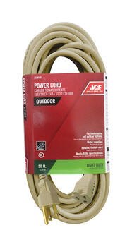 Ace 50 ft. L Beige Extension Cord 16/3 SJTW Outdoor