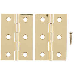 Ace 2-1/2 in. W x 1-3/4 in. L Polished Brass Brass Broad Hinge 2 pk