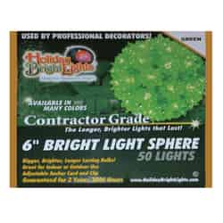 Holiday Bright Lights Incandescent Contractor Sphere Light Green 12 ft. 50 lights