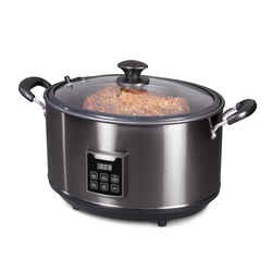 Presto 8 qt. Black Stainless Steel Programmable Slow Cooker/Smoker