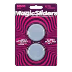 Magic Sliders Plastic Floor Slide Gray Round 2 in. L x 2 in. W Self Adhesive 4 pk