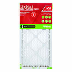 Ace 12 in. W X 24 in. H X 1 in. D Cotton 8 MERV Pleated Air Filter