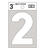 Hy-Ko 3 in. White Vinyl Self-Adhesive Number 2 1 pc.