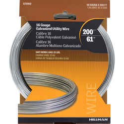 HILLMAN 0.061 - 0.065 in. Dia. x 200 ft. L Galvanized Steel 16 Ga. Wire