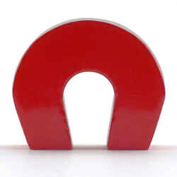 Master Magnetics 1 in. Alnico 2 lb. pull 5.5 MGOe Red 1 pc. Horseshoe Magnet