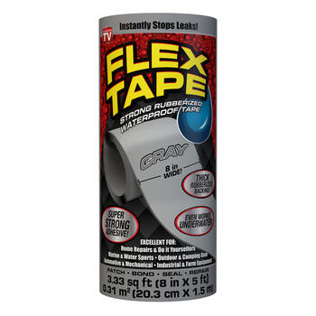 FLEX SEAL Family of Products FLEX TAPE 8 in. W X 5 ft. L Gray Waterproof Repair Tape