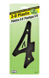 Hy-Ko 4 in. Plastic Black 4 Nail-On Number