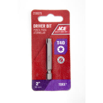 Ace Torx T40 x 2 in. L Screwdriver Bit S2 Tool Steel 1/4 in. 1 pc. Quick-Change Hex Shank