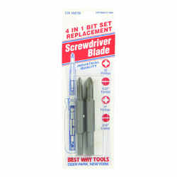 Best Way Tools 2-3/4 in. L x 1/4 in. Double-Ended Screwdriver Bit 1/4 in. Hex Shank 2 pc. Carbon