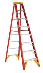 Werner 8 ft. H X 26.88 in. W Fiberglass Step Ladder Type IA 300 lb. cap.