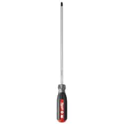 Milwaukee 10 in. Cushion Grip Chrome-Plated Steel Red 1 pc. #2 Screwdriver Phillips