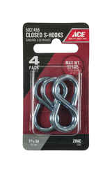 Ace Small Zinc-Plated Silver Steel 1.625 in. L Eight Hook 1 pk 25 lb.