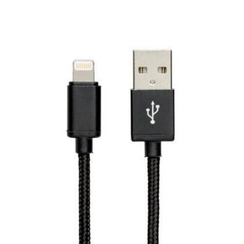 FoneGear Fuse Black MFI Certified Lightning USB Charge and Sync Cable For Apple 6 ft. L