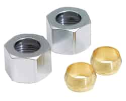 Ace  3/8 in. Dia. Polished Chrome  Compression Nut With Rings  2 pk 