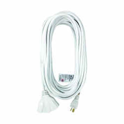 Ace 50 ft. L White Triple Outlet Cord 16/3 SJTW Outdoor